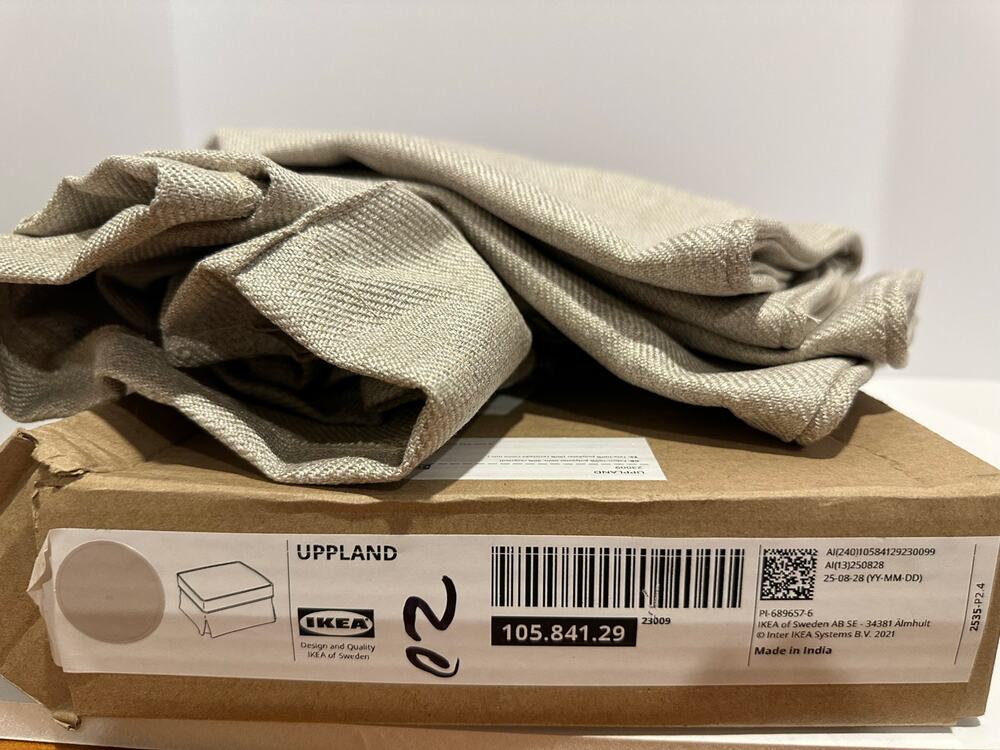 Ikea UPPLAND Cover for ottoman with storage, Kilanda light beige cover only